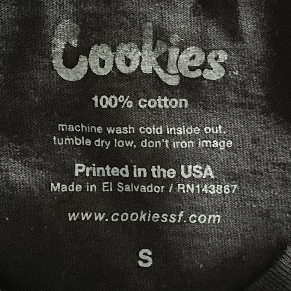Cookies SF T-Shirt Mens S Doves Weed Scale Graphic Streetwear 100% Cotton Black - Picture 9 of 9
